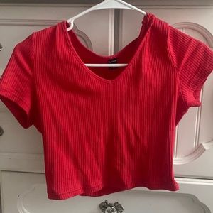 Shein V neck rib- knit top